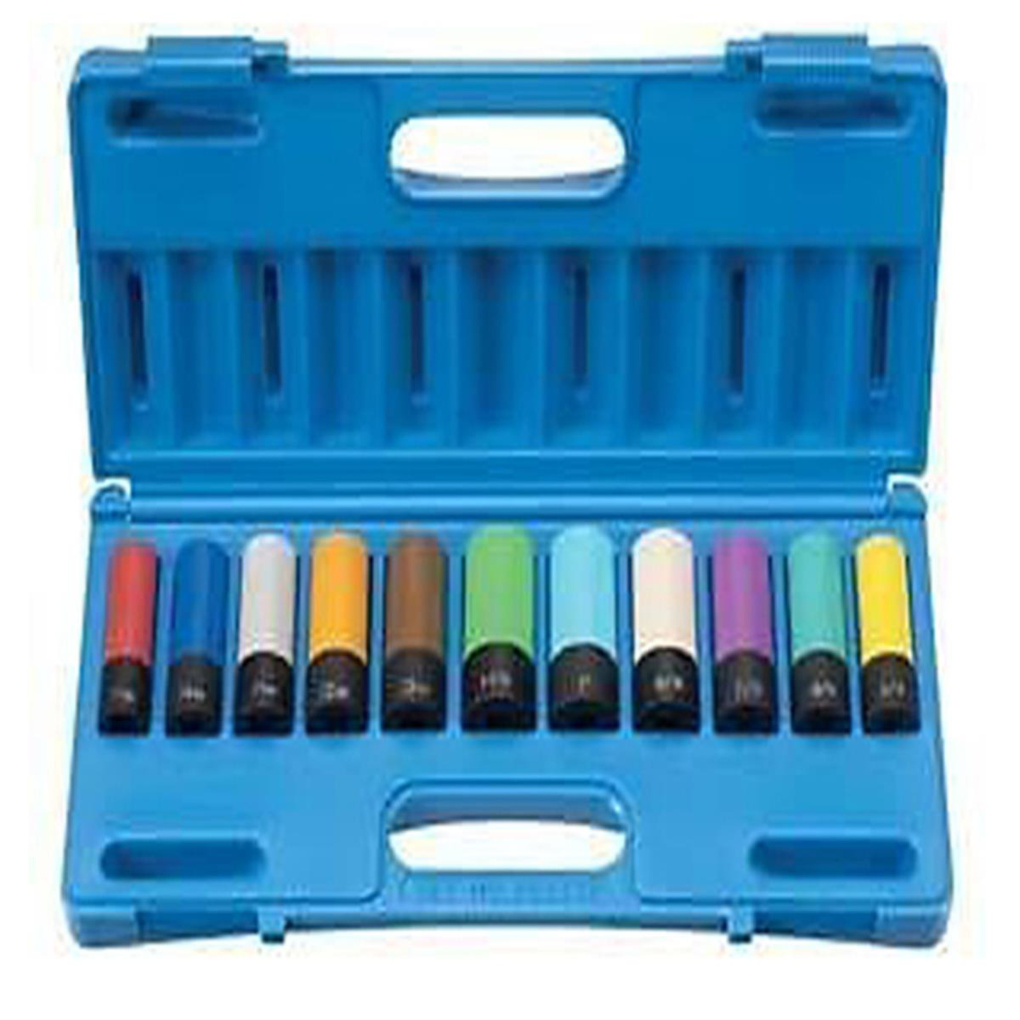 Grey Pneumatic Extra Thin Wall Impact Socket Set — 1/2in. Drive, 11-Piece, Color-Coded, Model# GRE1511TP